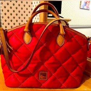 Dooney and Bourke Red Quilted Shoulder Bag